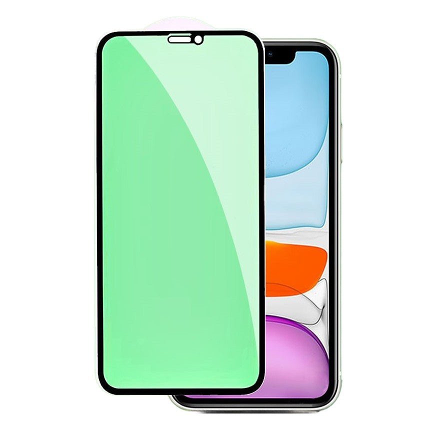 Folie de Sticla Securizata pentru Apple iPhone 15 Pro, Klevo, Lumina Verde Anti-Blue Ray, Auto-Aplicare, Protectie Completa 9D, Verde