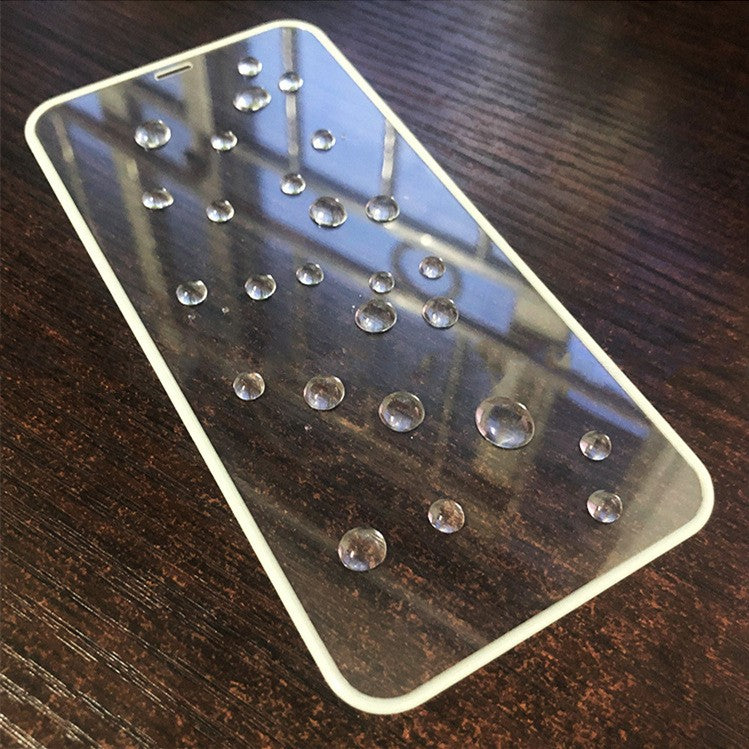 Folie de Sticla Securizata pentru Apple iPhone 15 Pro Max, Klevo, Luminous, Margine Fosforescenta Neon din Silicon, Mat, Anti-Amprenta, Protectie Completa, 9H, Alb