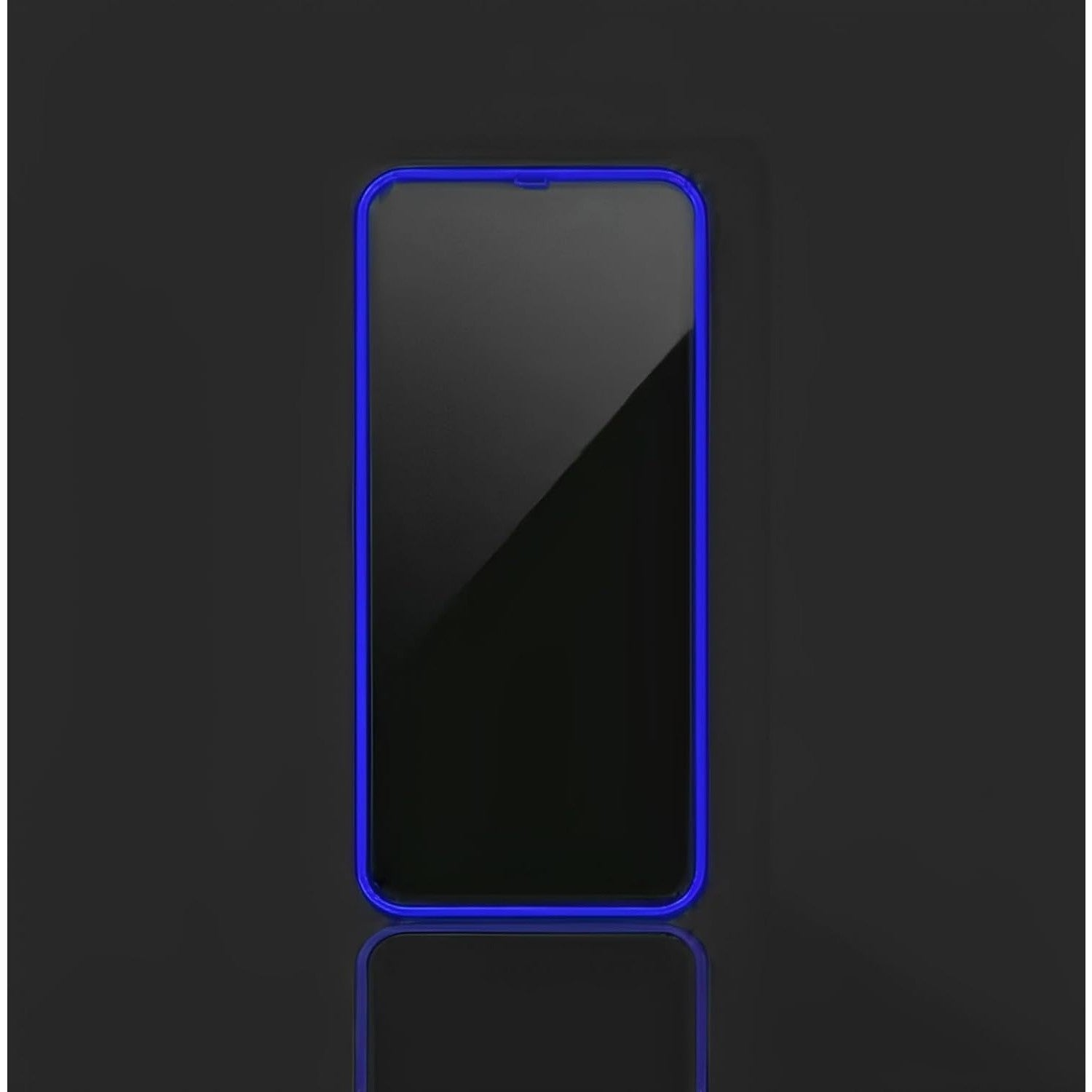 Folie de Sticla Securizata pentru Apple iPhone 15 Pro Max, Klevo, Luminous, Margine Fosforescenta Neon din Silicon, Mat, Anti-Amprenta, Protectie Completa, 9H, Albastru
