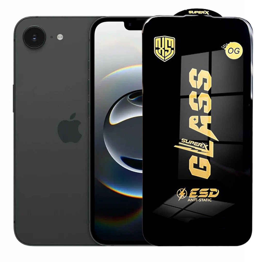 Folie de Sticla pentru Apple iPhone 16e, Klevo, Sticla Securizata ESD Antistatica, Super-X Privacy OG, cu Margini Negre, Rezistenta la Zgirieturi, 0.35 mm, Transparenta