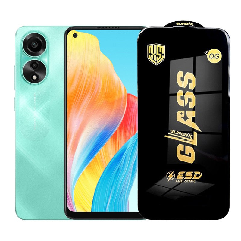 Folie de Protectie pentru Oppo A78, Klevo, Sticla Securizata ESD, Margini Negre, Rezistenta la Zgirieturi, Antistatica, 0.35 mm, Transparenta