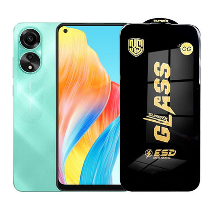 Folie de Protectie pentru Oppo A78, Klevo, Sticla Securizata ESD, Margini Negre, Rezistenta la Zgirieturi, Antistatica, 0.35 mm, Transparenta