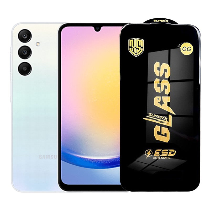 Folie de Protectie pentru Samsung Galaxy A25, Klevo, Sticla Securizata ESD, Margini Negre, Rezistenta la Zgirieturi, Antistatica, 0.35 mm, Transparenta