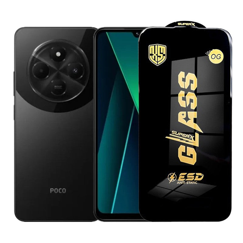 Folie de Protectie pentru Xiaomi Poco C75, Klevo, Sticla Securizata ESD, Margini Negre, Rezistenta la Zgirieturi, Antistatica, 0.35 mm, Transparenta