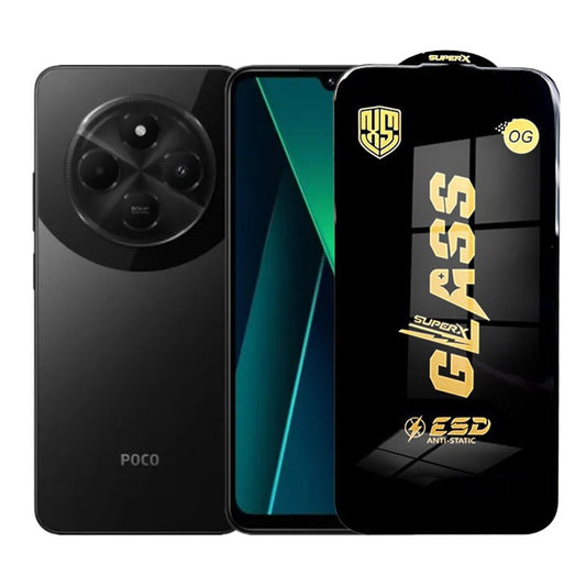 Folie de Protectie pentru Xiaomi Poco C75, Klevo, Sticla Securizata ESD, Margini Negre, Rezistenta la Zgirieturi, Antistatica, 0.35 mm, Transparenta