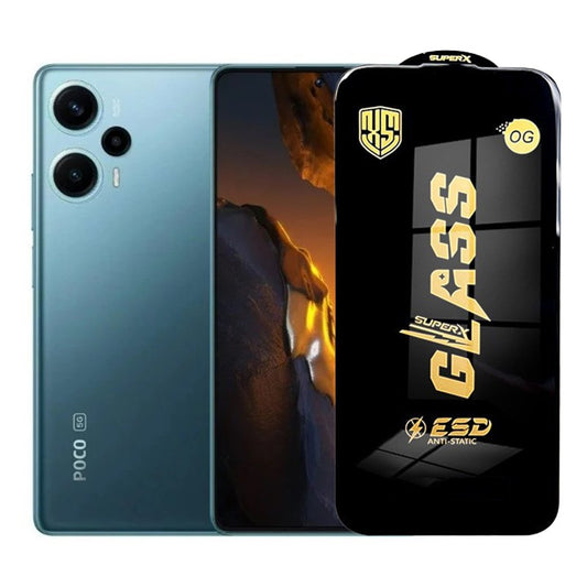 Folie de Protectie pentru Xiaomi Poco F5, Klevo, Sticla Securizata ESD, Margini Negre, Rezistenta la Zgirieturi, Antistatica, 0.35 mm, Transparenta