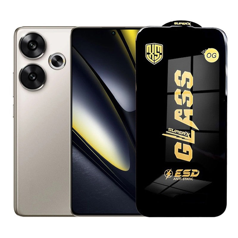Folie de Protectie pentru Xiaomi Poco F6, Klevo, Sticla Securizata ESD, Margini Negre, Rezistenta la Zgirieturi, Antistatica, 0.35 mm, Transparenta