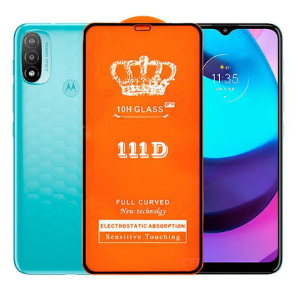 Folie Securizata pentru Motorola Moto E20, Klevo, Sticla de Protectie Compatibila cu Motorola Moto E20, Full Cover 111D, 10H GLASS, Margini Negre, Transparenta
