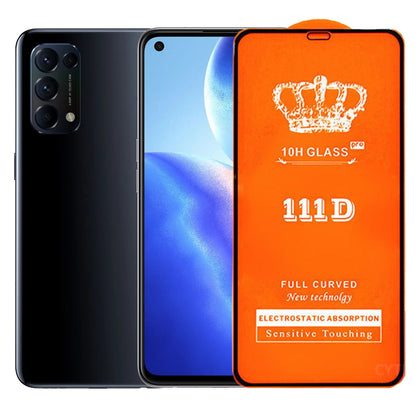 Folie Securizata pentru Oppo Reno 5, 5G, Klevo, Sticla de Protectie Compatibila cu Oppo Reno 5, 5G, Full Cover 111D, 10H GLASS, Margini Negre, Transparenta