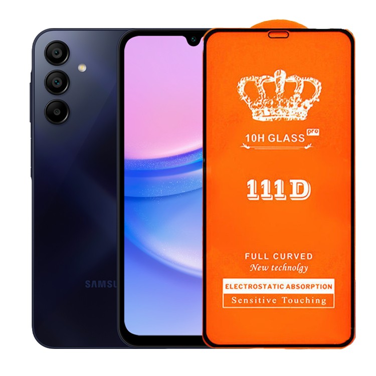 Folie Securizata pentru Samsung A15 4G, Klevo, Sticla de Protectie Compatibila cu Samsung A15 4G, Full Cover 111D, 10H GLASS, Margini Negre, Transparenta