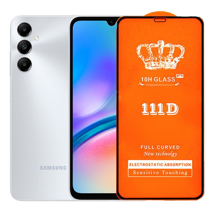 Folie Securizata pentru Samsung Galaxy A05S, Klevo, Sticla de Protectie Compatibila cu Samsung Galaxy A05S, Full Cover Series 111D, 10H GLASS, Margini Negre, Transparent