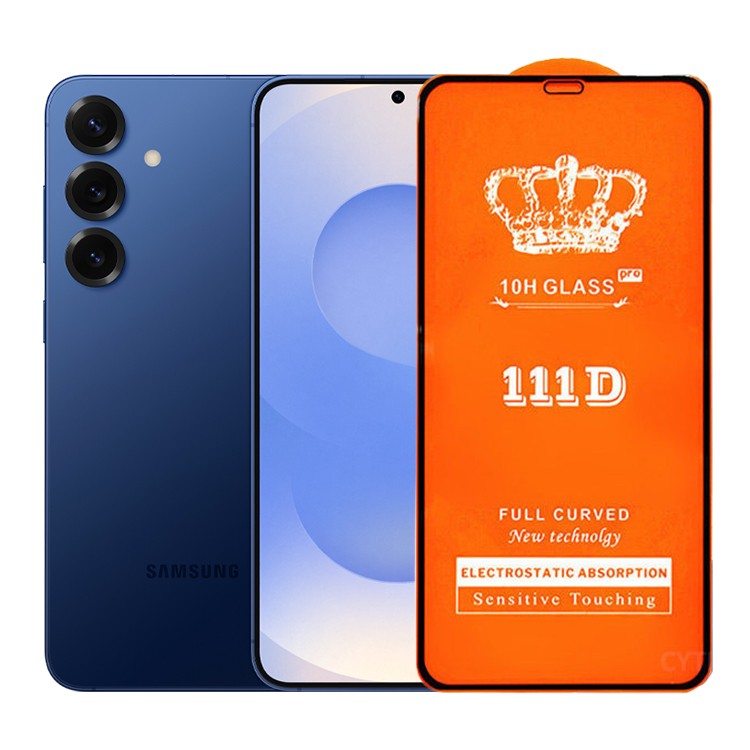 Folie Securizata pentru Samsung Galaxy S25 Plus, Klevo, Sticla de Protectie Compatibila cu Samsung Galaxy S25 Plus, Full Cover Series 111D, 10H GLASS, Margini Negre, Transparent
