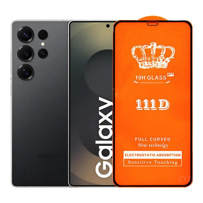Folie Securizata pentru Samsung Galaxy S25 Ultra, Klevo, Sticla de Protectie Compatibila cu Samsung Galaxy S25 Ultra, Full Cover 111D, 10H GLASS, Margini Negre, Transparenta