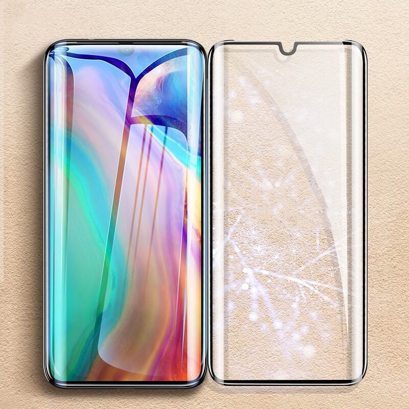 Folie Sticla Curbata, compatibila cu Huawei P30 Pro Full Face Negru, Klevo