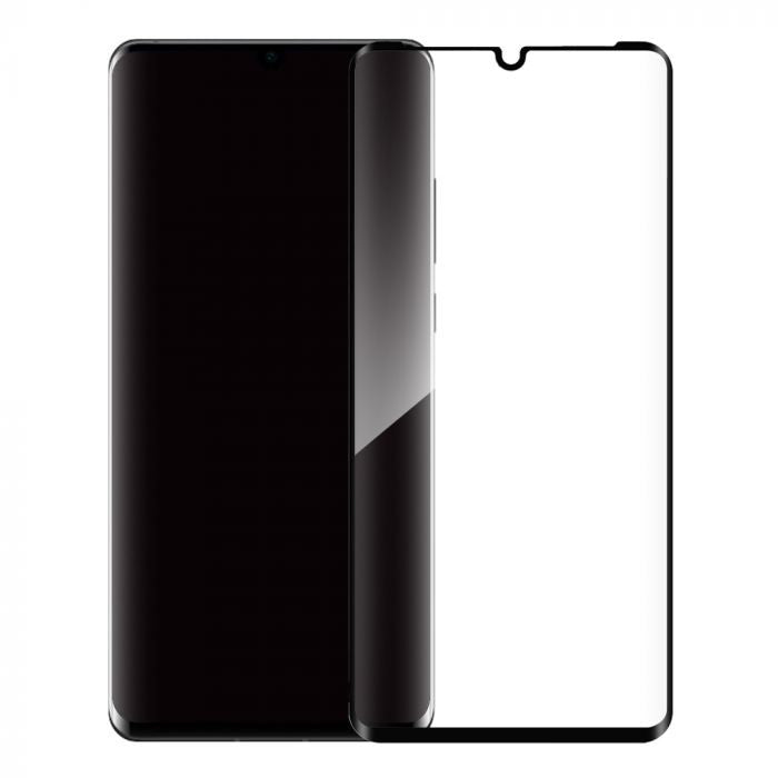 Folie Sticla Curbata, compatibila cu Huawei P30 Pro Full Face Negru, Klevo