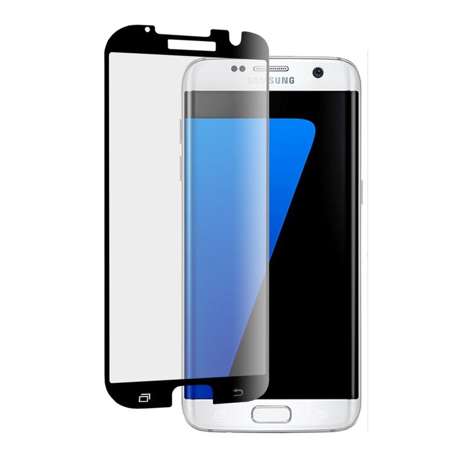 Folie Sticla Securizata Curbata Klevo pentru Samsung S7 Edge, 9H, lipici margine, contur negru