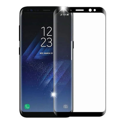 Folie Sticla Curbata Klevo compatibila cu  Samsung Galaxy S8, cu lipici pe conturul negru, Full Face V2 Negru