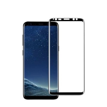 Folie Sticla Curbata Klevo compatibila cu  Samsung Galaxy S8, cu lipici pe conturul negru, Full Face V2 Negru