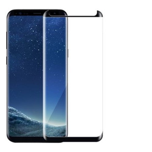 Folie Sticla Securizata Curbata, Klevo, compatibila cu Samsung Galaxy S8, Full Glue, 4D/5D Negru