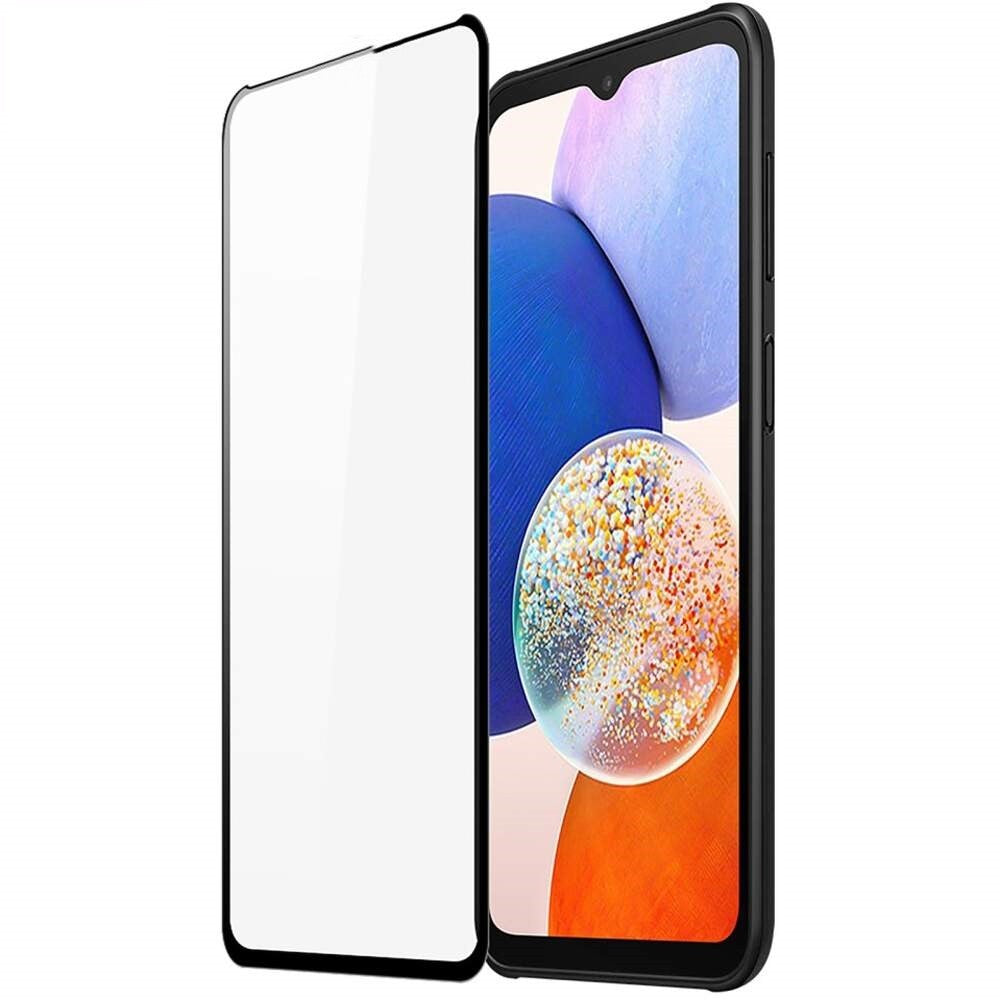 Folie Sticla Klevo pentru Samsung A14 5G, Transparenta HD, 9H, 111D, Margini negre