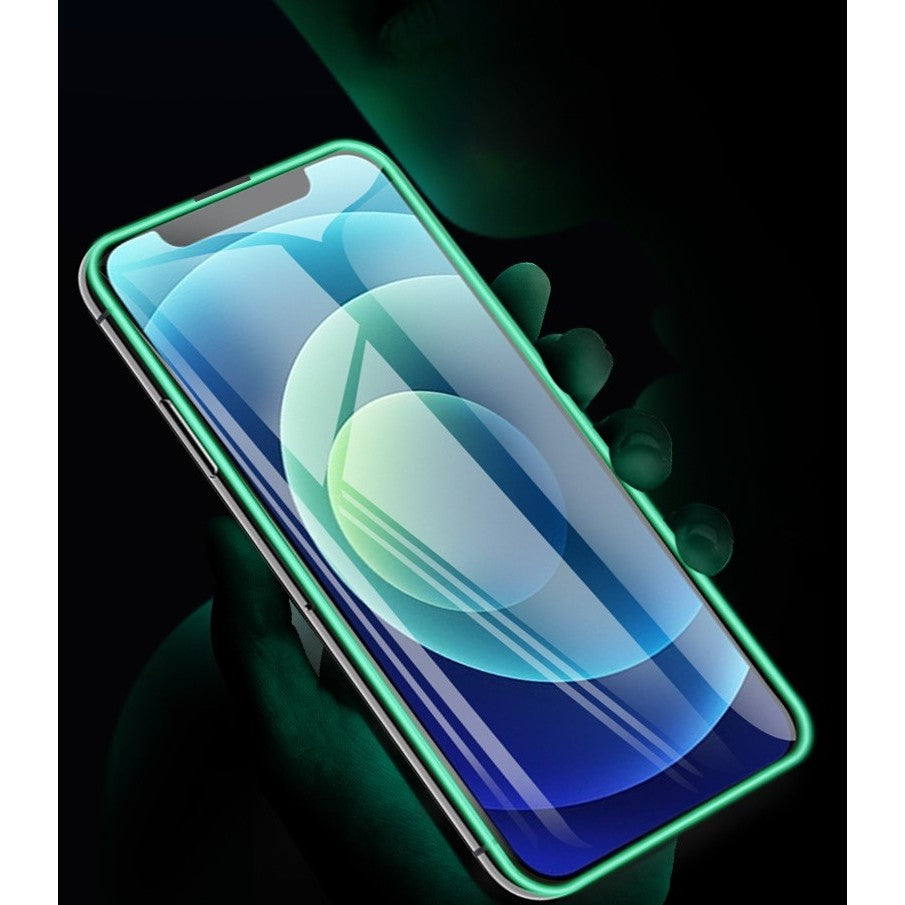 Folie Sticla Securizata Klevo,  Luminous, compatibila cu Apple iPhone 14 Pro Max, Margine fosforescenta verde