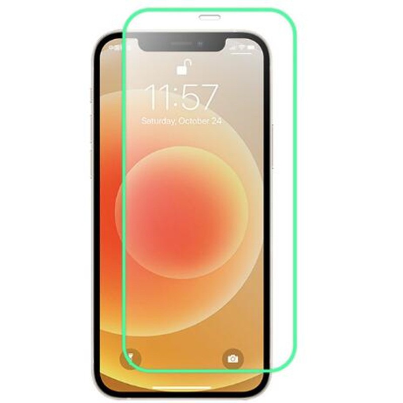 Folie Sticla Securizata Klevo,  Luminous, compatibila cu Apple iPhone 12, Margine fosforescenta verde