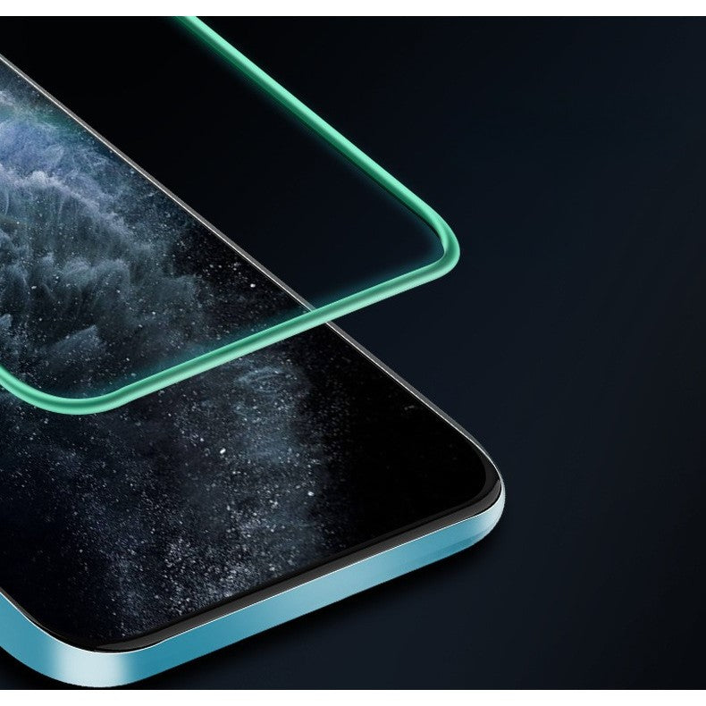 Folie Sticla Securizata Klevo,  Luminous, compatibila cu Apple iPhone 12 Pro, Margine fosforescenta verde