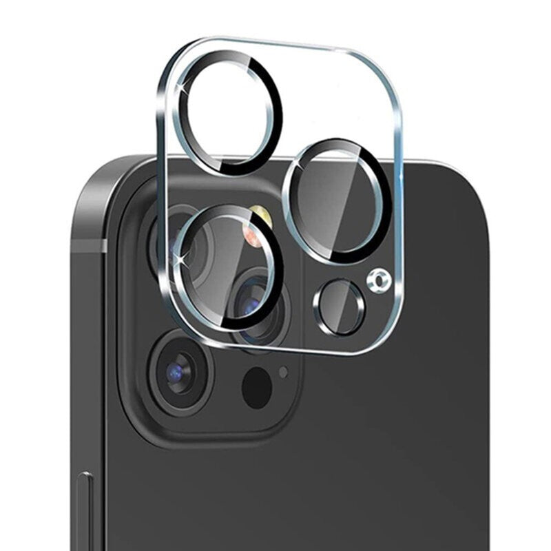 Folie Sticla pentru Camera, compatibila cu Apple iPhone 15 Pro / 15 Pro Max, Full Glue Negru