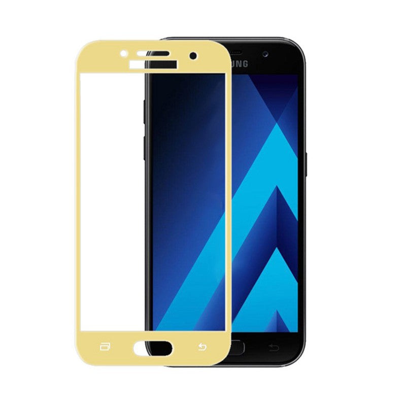 Folie Sticla Securizata, Klevo, compatibila cu Samsung Galaxy A7 2017 5D,  Auriu