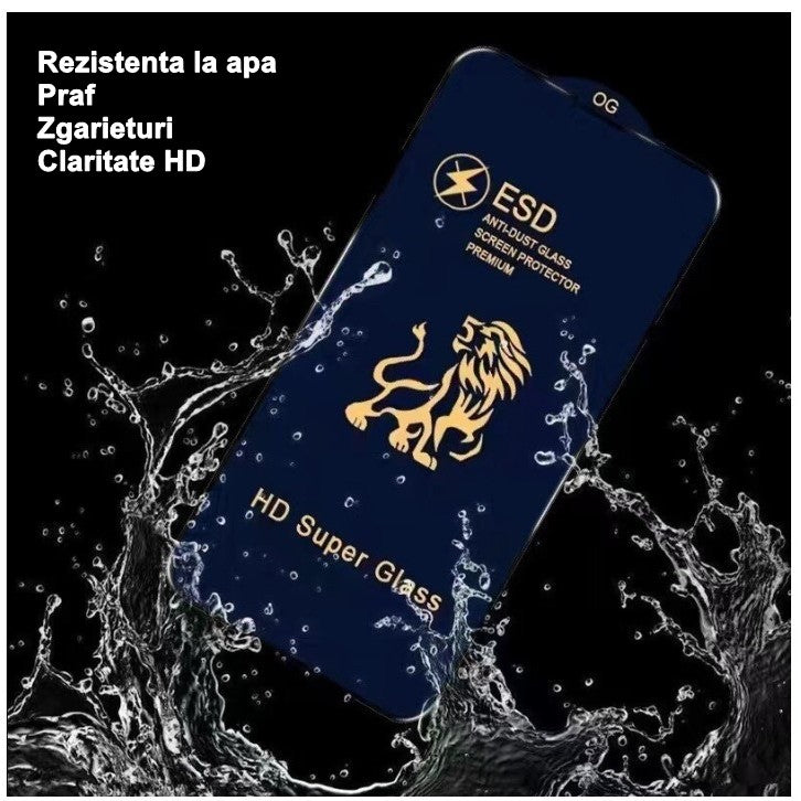 Folie Sticla securizata electrostatica Klevo pentru Samsung A14 5G, Sticla ESD, Top Glass, Anti-static, Negru