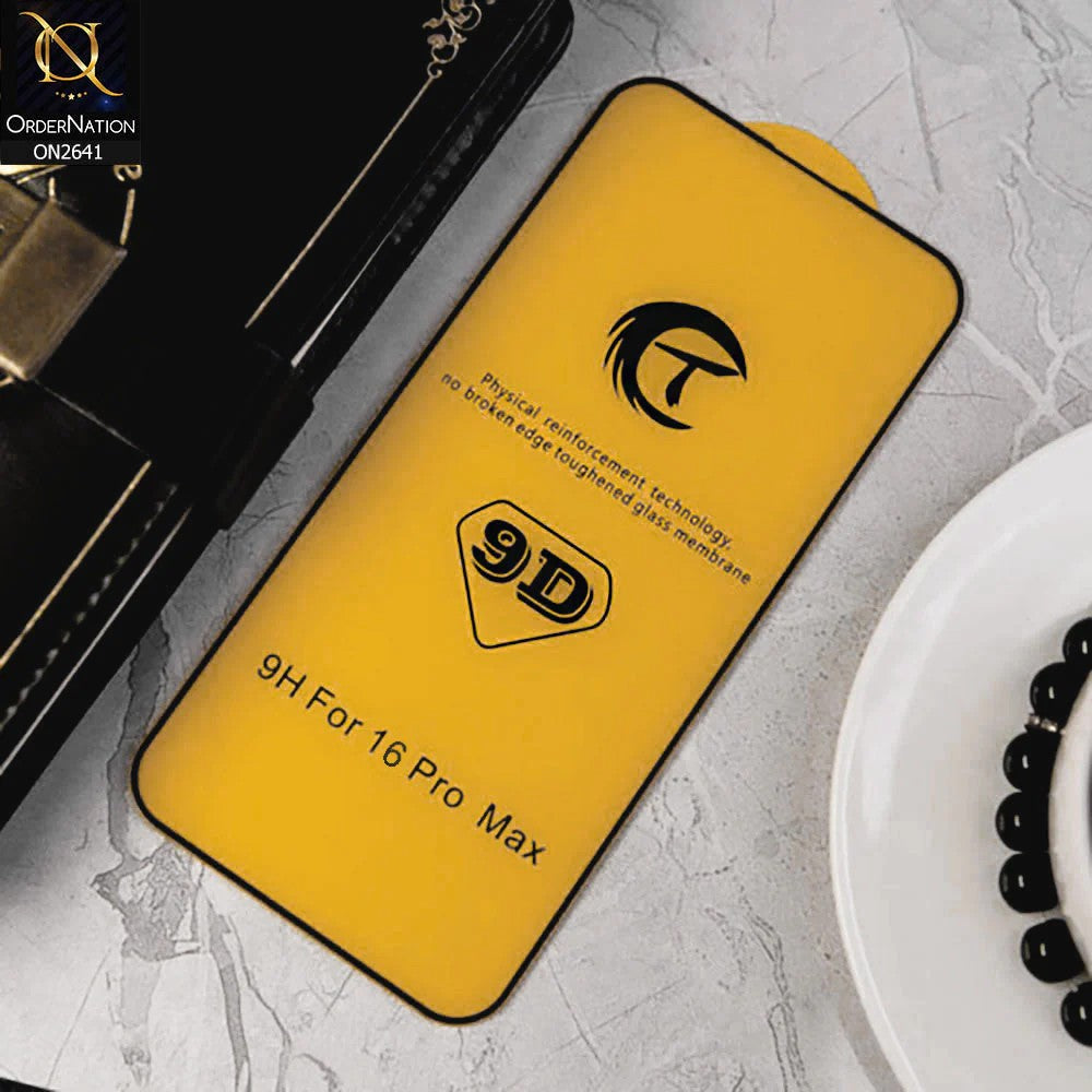 Folie Sticla Securizata, Klevo, Compatibila cu Apple iPhone 16 Pro Max, Full Cover 9D, HD, Margini Negre, Transparenta