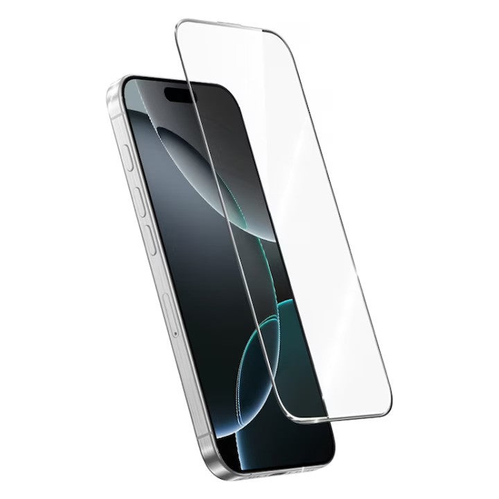 Folie Sticla Securizata, Klevo, compatibila cu Apple iPhone 16 Pro Max, Sticla ESD, Super HD Glass, Anti-static, Margini Negre, 360 OG, Transparent