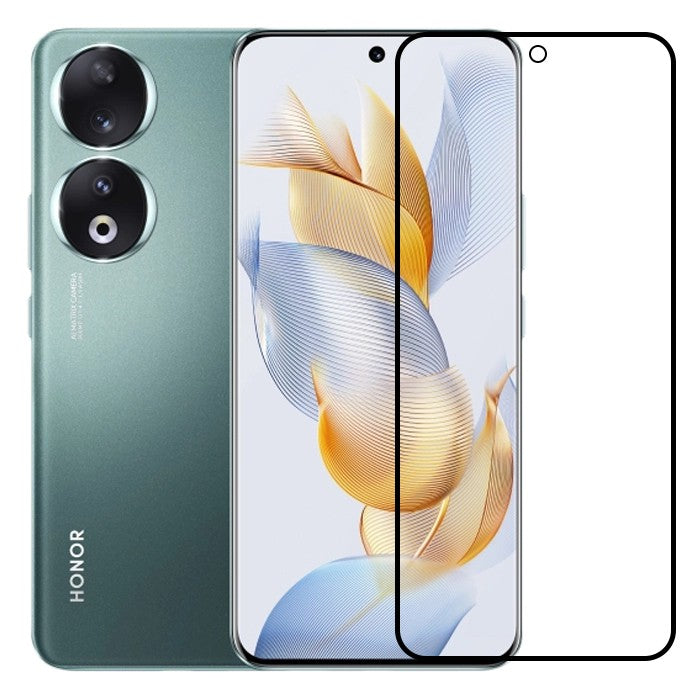Folie Sticla Securizata, Klevo, Compatibila cu Honor 90, Full Glue, Margini Negre, Transparent