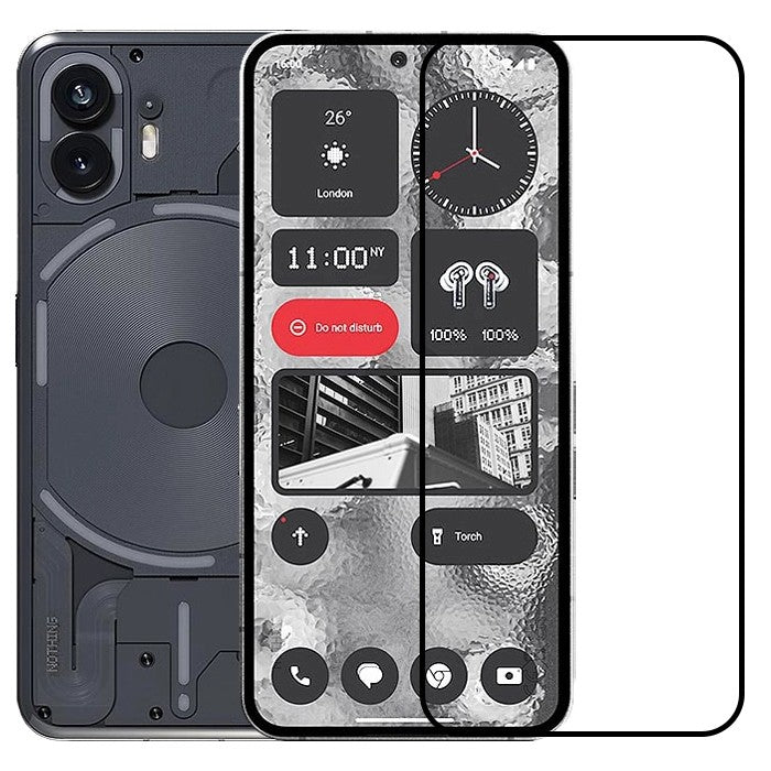 Folie Sticla Securizata, Klevo, Compatibila cu Nothing Phone 2, Full Glue, Margini Negre, Transparent