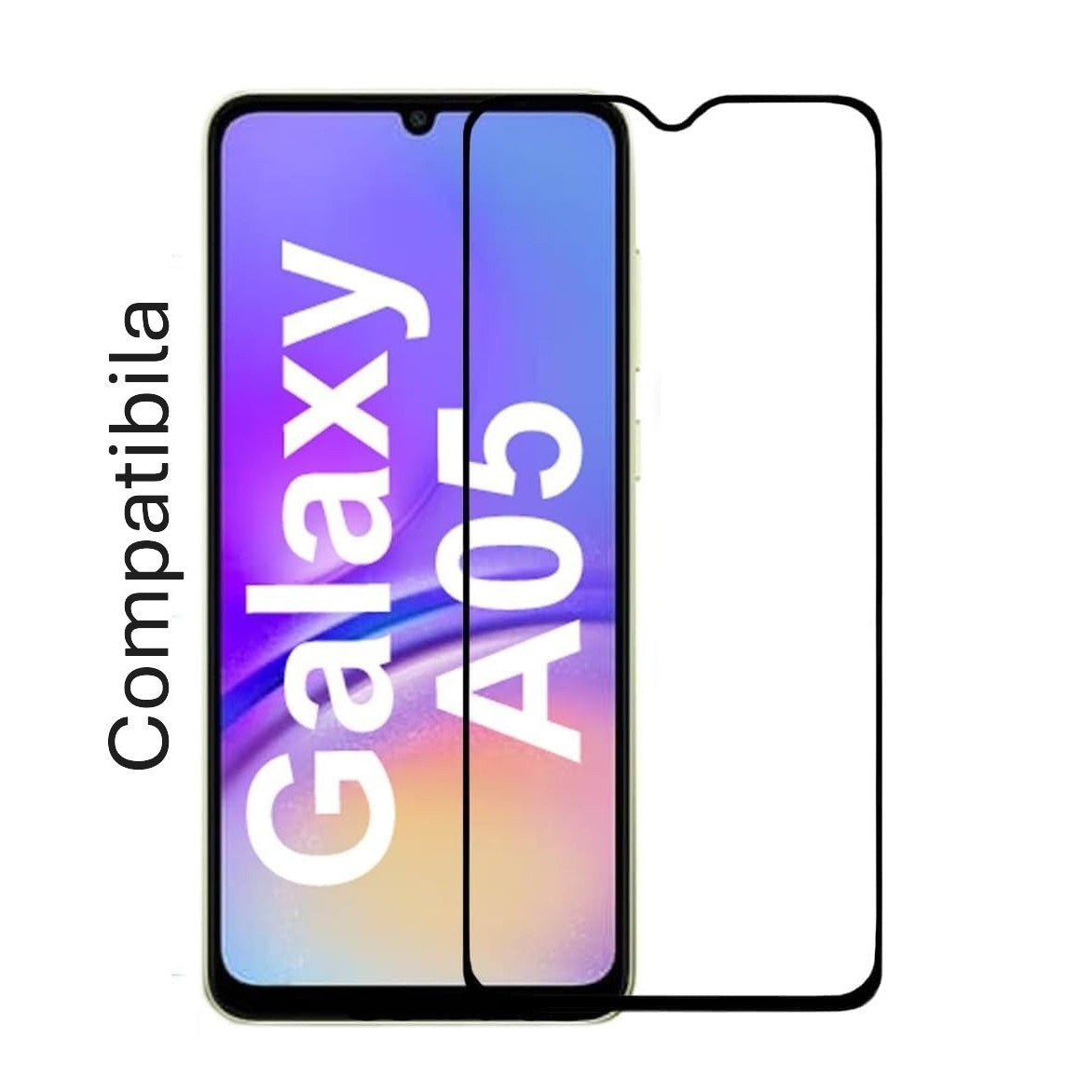 Folie Sticla Securizata, Klevo, Compatibila cu Samsung A05, Full Cover 111D, HD, Margini Negre, Transparenta