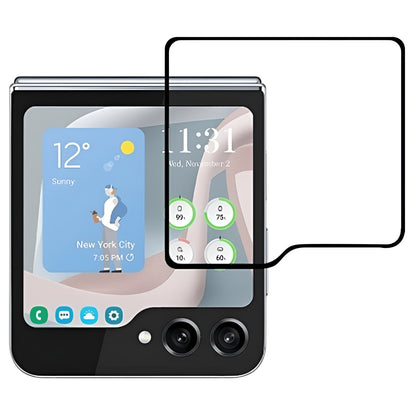 Folie Sticla Securizata, Klevo, Pentru Samsung Galaxy Z Flip 5, Full Glue, Margini Negre, Transparent