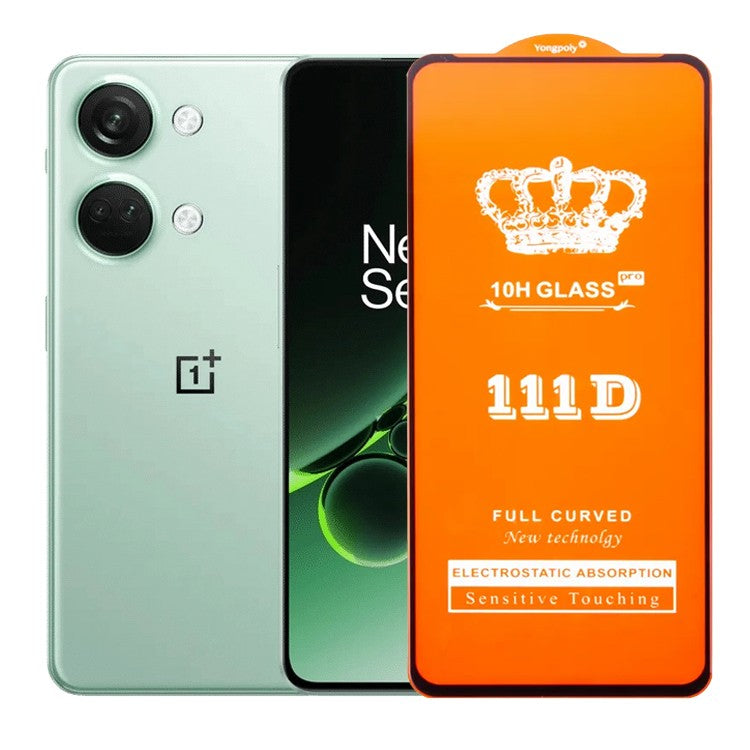Folie Sticla Securizata OnePlus Nord 3, Klevo, Sticla de Protectie Compatibila cu OnePlus Nord 3, Full Cover 111D, HD, Margini Negre, Transparenta