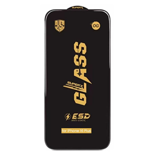 Folie Sticla Securizata pentru iPhone 16 Plus, Klevo, Folie compatibila cu Apple iPhone 16 Plus, Sticla ESD, Super HD Glass, Anti-static, Margini Negre, Transparent