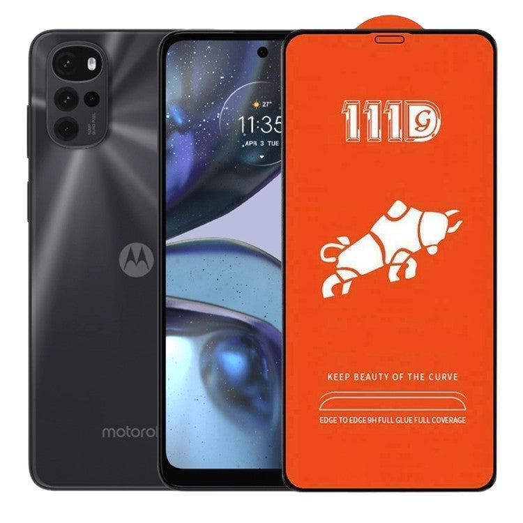 Folie Sticla Securizata pentru Motorola Moto G22, Klevo, Sticla de Protectie Compatibila cu Motorola Moto G22, Full Cover 111D, HD, Margini Negre, Transparenta