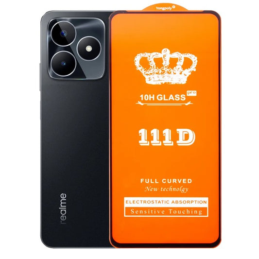 Folie Sticla Securizata pentru Realme C53, Klevo, Sticla de Protectie Compatibila cu Realme C53, Full Cover 111D, HD, Margini Negre, Transparenta