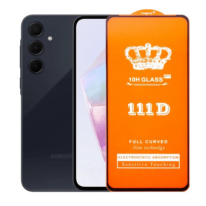 Folie Sticla Securizata pentru Samsung Galaxy A35 4G/5G, Klevo, Sticla de Protectie Compatibila cu Samsung Galaxy A35 4G/5G, Full Cover 111D, HD, Margini Negre, Transparenta