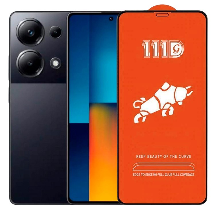 Folie Sticla Securizata pentru Xiaomi Mi Poco M6 Pro 5G, Klevo, Sticla de Protectie Compatibila cu Xiaomi Mi Poco M6 Pro 5G, Full Cover 111D, HD, Margini Negre, Transparenta