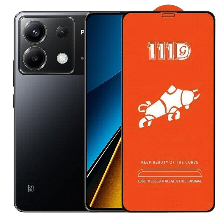 Folie Sticla Securizata pentru Xiaomi Mi Poco X6, Klevo, Sticla de Protectie Compatibila cu Xiaomi Mi Poco X6, Full Cover 111D, HD, Margini Negre, Transparenta