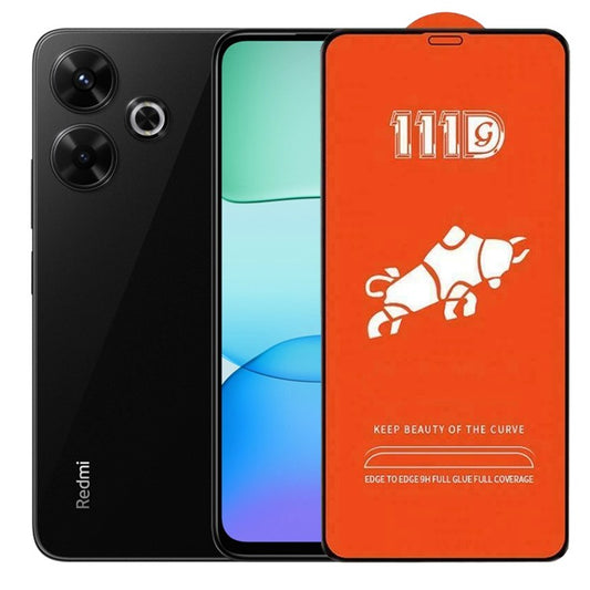 Folie Sticla Securizata pentru Xiaomi Redmi 13R, Klevo, Sticla de Protectie Compatibila cu Xiaomi Redmi 13R, Full Cover 111D, HD, Margini Negre, Transparenta