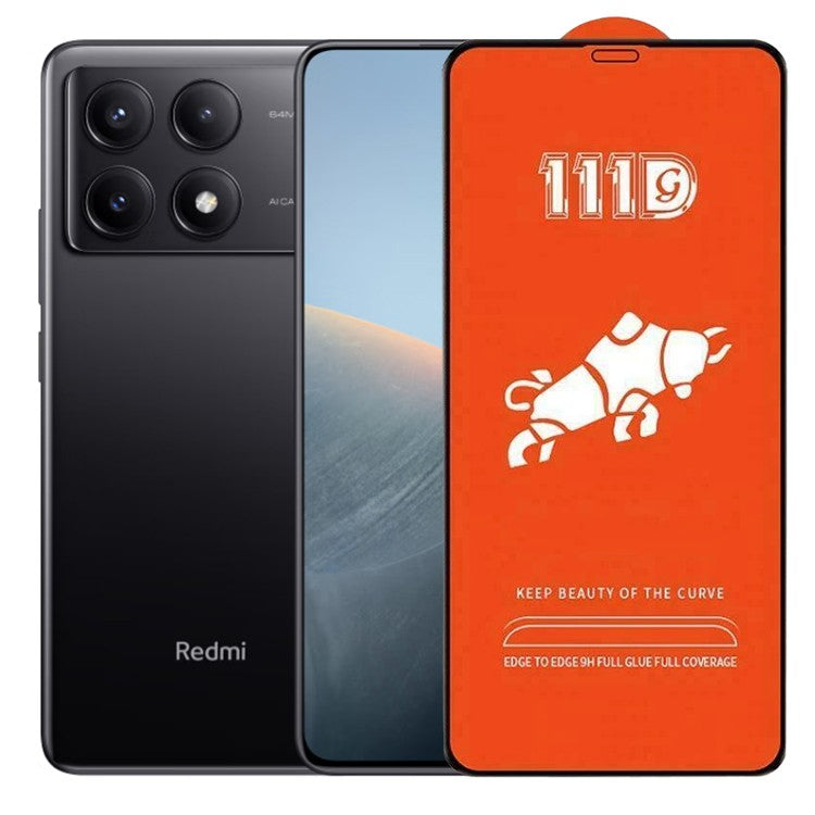 Folie Sticla Securizata pentru Xiaomi Redmi K70, Klevo, Sticla de Protectie Compatibila cu Xiaomi Redmi K70, Full Cover 111D, HD, Margini Negre, Transparenta