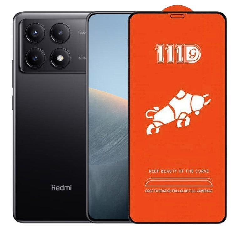 Folie Sticla Securizata pentru Xiaomi Redmi K70E, Klevo, Sticla de Protectie Compatibila cu Xiaomi Redmi K70E, Full Cover 111D, HD, Margini Negre, Transparenta