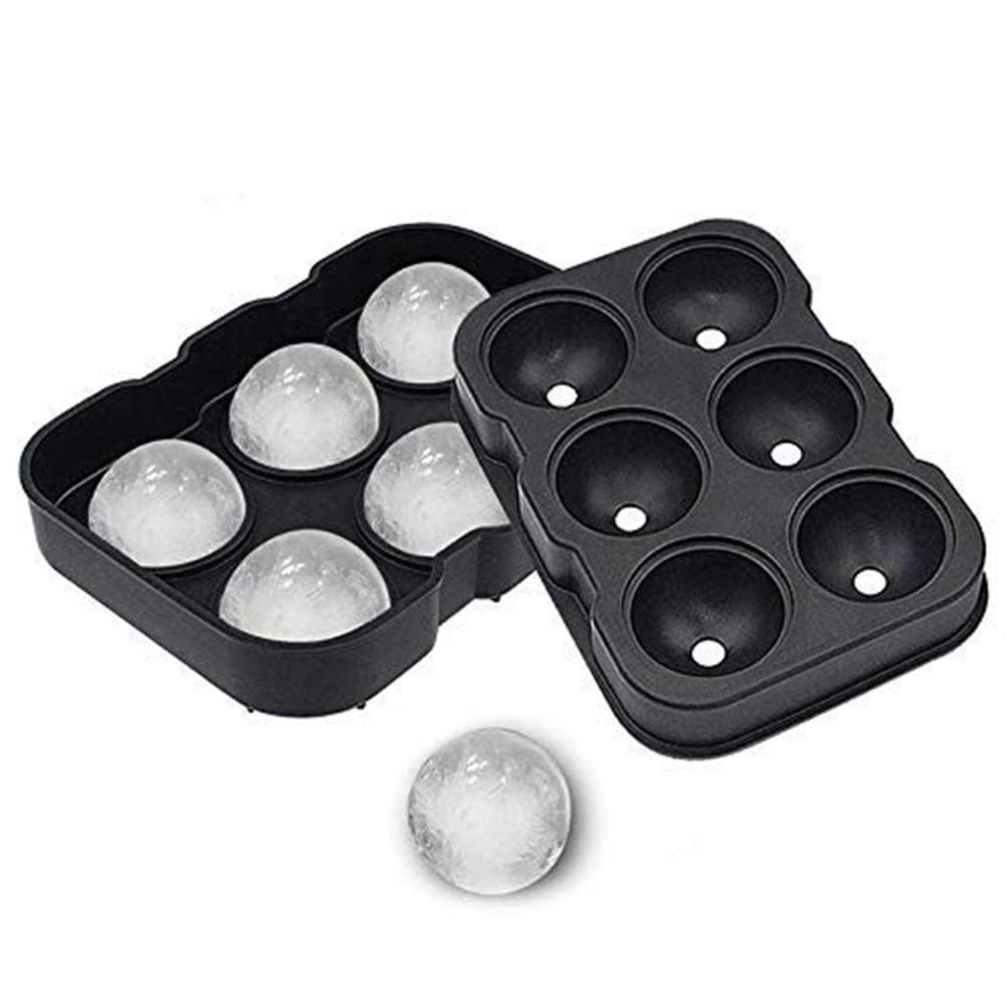 Forma pentru Gheata, Klevo, 6 Forme Sferice, din Silicon, 17 x 12 x 6 cm, Negru
