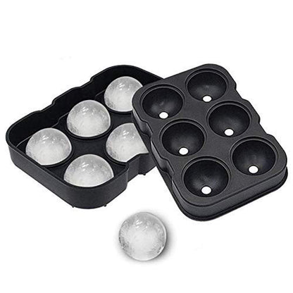 Forma pentru Gheata, Klevo, 6 Forme Sferice, din Silicon, 17 x 12 x 6 cm, Negru