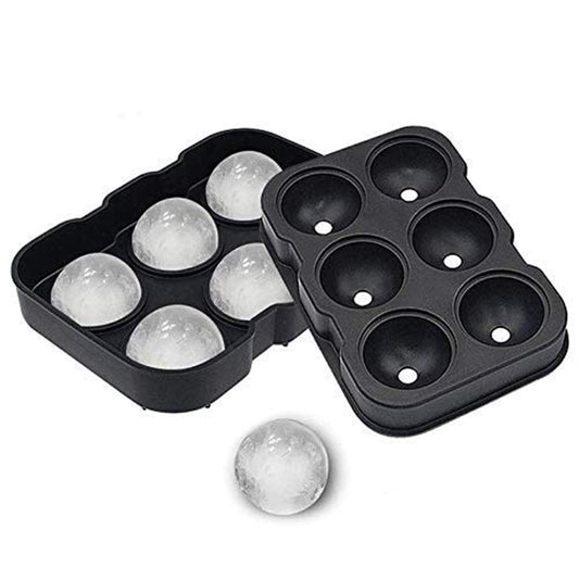 Forma pentru Gheata, Klevo, 6 Forme Sferice, din Silicon, 17 x 12 x 6 cm, Negru