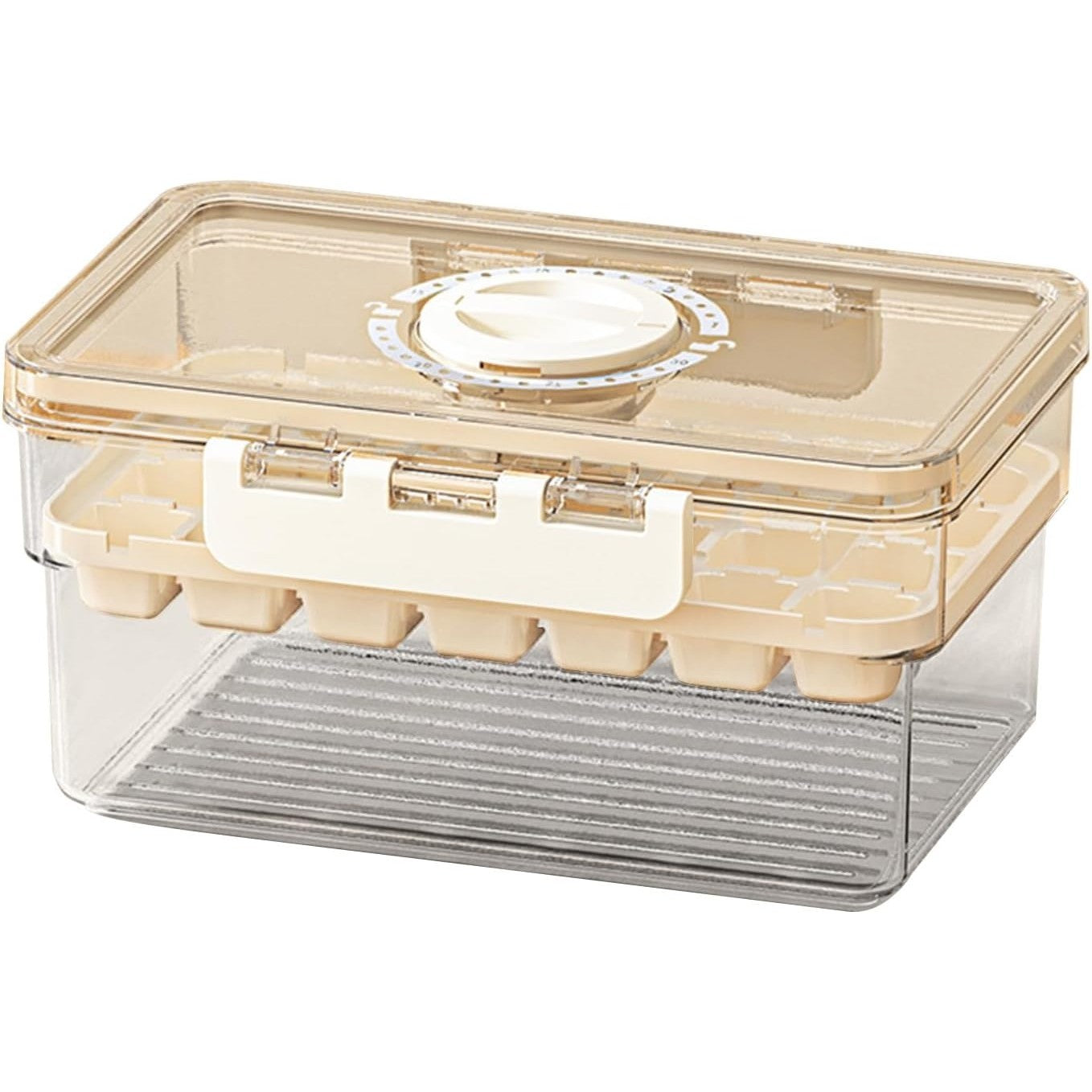 Forma de Gheata, Klevo, un Strat, Inchidere Etans, din PP+PET, 19 x 12 x 9.5 cm, Bej